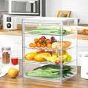 3 x SANKEU Pastry Display Case,Bread Box for Kitchen Countertop,4 Layers Adjustable Clear Bread Storage with Magnetic Door Bakery Pastry Display15.5x11.4x9.8inch1 Pack