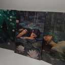 3Pcs Moody Victorian Wall Art Woman in the Lake Posters Prints Floral Ophelia Dark Academia Painting pictures Gothic Woman Wall Decor Artwork for Wall Living Room Bedroom Home Decoration 16x24in