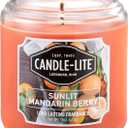 CANDLE-LITE Scented Sunlit Mandarin Berry Fragrance, One 18 oz. Single-Wick Aromatherapy Candle with 110 Hours of Burn Time, Orange Color, Jar