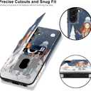 LETO for Samsung Galaxy A15 5G Wallet Case - Flip Folio Leather Kickstand - Credit Card Holder - Fashionable Flower Designs - Protective Phone Cover for Women and Girls - 6.5" - A Girl and Cat