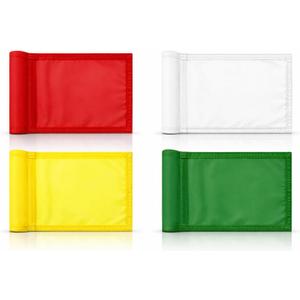 Set of 4 Single Sided 8x6 Inches Solid Golf Polyester Flag - Mini Putting Green Flags for Backyard Practice in 420D Nylon - Small Banner Solids with Tube Inserted - Solid Flags for Indoor or Outdoor