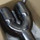2PCS Dual Exhaust Tip 2.4 inch Inlet, Universal Car Exhaust Tips Curved Muffler Tip Modification Tail Pipe Tail Throat, Adjustable for 1.5 inch-2.5 inch OD Exhaust Pipe(Black)