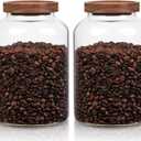WHJY 2 pack 1/2 Gallon Glass Jars with Airtight Lids Transparent Clear Kitchen Canister for Pantry Organization Large Food Storage Containers for Coffee Flour Sugar Pasta