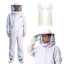 Prorofessional Bee Suit for Men & Women Sting Proof, Round Veil Beekeeping Suits with Glove, Vented Beekeeper Suit for Backyard, Adult Bee Suits for Apiarist Work(XXL fit 5'11''-6'3'')