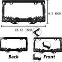 2PCS Car License Plate Frame American Standard License Plate Holder, Car License Plate Covers with Screws & Tools (Black-Scorpion, 12.65 * 6.5 * 3.85)
