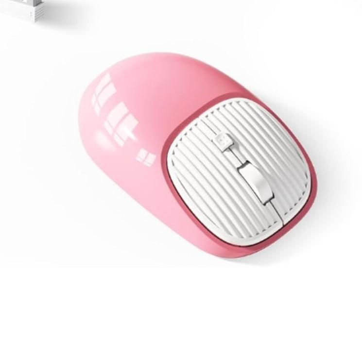 Retro Wireless Mouse for Computer, Desktop, Laptop and Computer (Pink-Colorful)