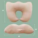 Muslin Nursing Pillow for Breastfeeding, 100% Cotton Cover Original Plus Size Breastfeeding Pillows for More Support for Mom and Baby, Removable Muslin Cover, Light Tan