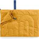 Huzi Infinity Travel - Packable Blanket - Puffy - for Travel Outdoor Picnic Trip Camping Beach - 57 x 38 (Ochre Yellow)