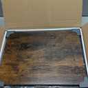 TUTOTAK C Shaped End Table with Charging Station, Side Table for Sofa, Couch Table with Storage Bag, TV Tray with 2 USB Ports and Outlets for Living Room, Bedroom, Brown TB01BB024