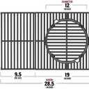 Monument Grills Outdoor Round BBQ Porcelain-Coated Cast Iron Cooking Grate Replacement for 4-Burner Grill Mesa 400, 25392