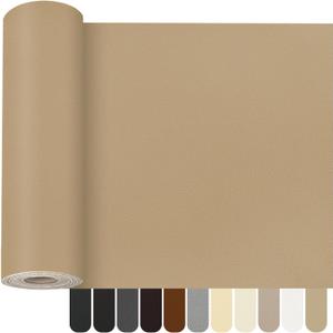 OcePor Self Adhesive Leather Repair Patch, 36 x 90 inch Leather Repair Tape, Leather Patches for Furniture, Vinyl Leather Repair Kit for Couches, Boat Seats, Furniture, Cars(Khaki)