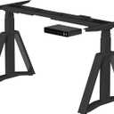 Fromann Standing Desk Frame Dual Motors 3 Stages Electric Height Adjustable Sitting Stand Up Desk Base Legs Only (Black)