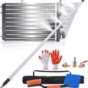 Radiator Cleaning Wand 40" – High Pressure Washer Extension Tool Kit for Radiator Flush, HVAC Coil Cleaner, Car & Truck Engine Cleaning – Stainless Steel Power Washer Wand with Brush, Glove & Towel