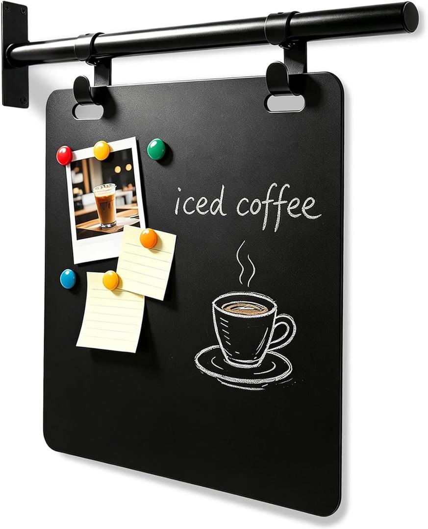 Wesiti Wall Blade Double Sided Sign, Metal Hanging Sign Board with Magnetic Changeable Board for Cafe, Salon, Boutique, Retail Store