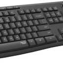 Logitech MK295 Wireless Keyboard Mouse Set - SilentTouch, Numeric Keypad, Shortcut Buttons, Optical, Nano USB Receiver, Zero Latency Wireless Mouse, -90% Noise, Belgian AZERTZ Keyboard - Grey