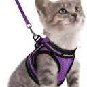 rabbitgoo Cat Harness and Leash Set for Walking Escape Proof, Adjustable Soft Kittens Vest with Reflective Strip for Cats, Comfortable Outdoor Vest, Purple, Size S