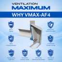 Ventilation Maximum AF4-C 4 Inch Outdoor Wall Dryer Vent Cover Exterior Bathroom Exhaust Fan & HVAC Intake/Exhaust, Energy-Saving, Galvanized Steel, Weatherproof - Black