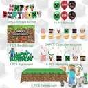 Pixel Birthday Party Decorations, Party Supplies Set Including Balloons, Backdrop, Banner, Tablecloth, Hanging Swirls, Cake Cupcake Toppers for Pixel Theme Party