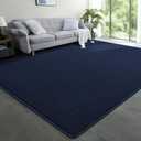 Area Rugs for Bedroom Living Room, Navy Blue 4x6 Thickened Memory Foam Washable Rugs, Modern Non-Slip Ultra Soft Minimalist Solid Indoor Carpets for Boys Girls Nursery Room Décor