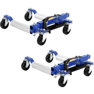 Car Wheel Dolly Jack Set, 1500 LBS Capacity Wheel Dolly with Hydraulic Tire Jack & Aluminium Twin Rollers, Heavy Duty Rollers with Foot Pedal for Tire Auto Repair Moving - Set of 2