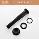 KENES Bathroom Vessel Sink Pop Up Drain Without Overflow Assembly, Lavatory Vanity Sink Drain Stopper, Anti-Clogging Drain Strainer, Matte Black, KE-P300A-2