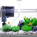 3 Gallon Glass Small Fish Tank, Betta Fish Tank Starter Kit with Filter, Lights,Lid.
