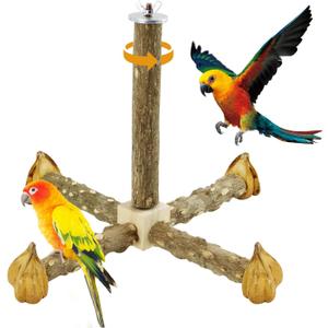 Perch Bird Perch Stand Set, Natural Birds Parrot Perches, Birds Cage Accessories for Parakeets, Pepper Wood Bird Grinding Beak & Claws, Pet Exercise and Entertainment