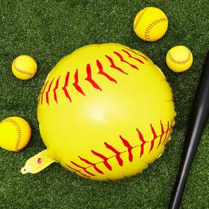 Softball Foil Balloons Softball Party Favors Round Balloons Sports Themed Party Backdrop for Birthday Baby Shower Boys Girls Decorations