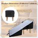 Split Ottoman Dog Ramp for Couch and Low Bed, 2-in-1 Foldable Dog Stairs for Small Dogs and Cats, Wooden Pet Ramp with Non-Slip Surface, Portable Step Stool Design, Black