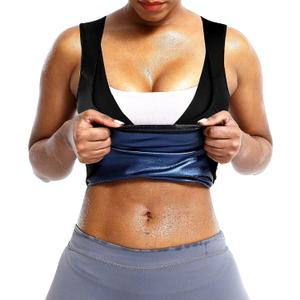 BXVX Sauna Suit Sweat Waist Trainer Vest for Women Sweat Workout Tank Top Shaper, L/XL
