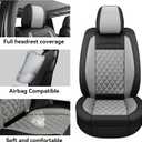 Dodge Ram Seat Covers, Waterproof Leather Ram Seat Cover Compatible with 2009-2026 RAM 1500 2500 3500 Classic Bighorn Longhorn Laramie Tradesman Limited Truck Black Gray, 2PCS