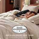 Bedsure Cotton Duvet Cover Full - 100% Cotton Waffle Weave Beige Duvet Cover Set, PureWoven Breathable Bedding Set for All Season, 3 Pieces, 80"x90"