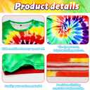 6 Pcs Hippie Costume Set for Men 60s 70s Outfit Colorful Tie-Dye T-shirt Hat Headband Peace Necklace for Theme Party (XL)