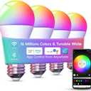 Philips Hue Smart LED Light Bulb - Color Changing Bulbs, App Control, 2.4Ghz Bluetooth, Music Sync, Compatible with Alexa and Google Assistant, E26 Base, 4 Pack