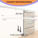 2026 Upgraded 316443601 Oven Door Handle Compatible Frigidaire Kenmore Electrolux Range Oven Stove Handle Replaces AP3906094 PS1147400(Include 2 PC Handle Screws)
