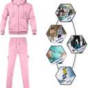 Men's Tracksuit 2 Piece Thick Warm Sweatsuit Set Sweatpants and Hoodie Fleece Athletic Jogging Suits With Pockets