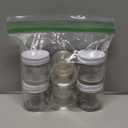 (6 pack) 1 oz / 30 ml Clear Thick Glass Straight Sided Jar with White Metal Airtight Lid