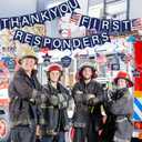 35 Pcs National First Responders Day Banner Thank You Week Decorations Red and Bule Hanging Swirls Wall Decor Holiday Celebrating Events for Festival Party Supplies