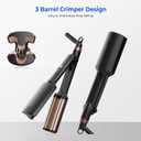 Crimper Hair Tool, Mini Hair Crimper for Women Heating up 390F, Waver Curling Iron with Europe UK Adapter Plug, Double Voltage Crimping Iron for All Style (9.5 Inch/1.5 Inch)