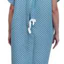 3 Pack - Blue Hospital Gown with Back Tie / Hospital Patient Gown with Ties - Fits Small - XL