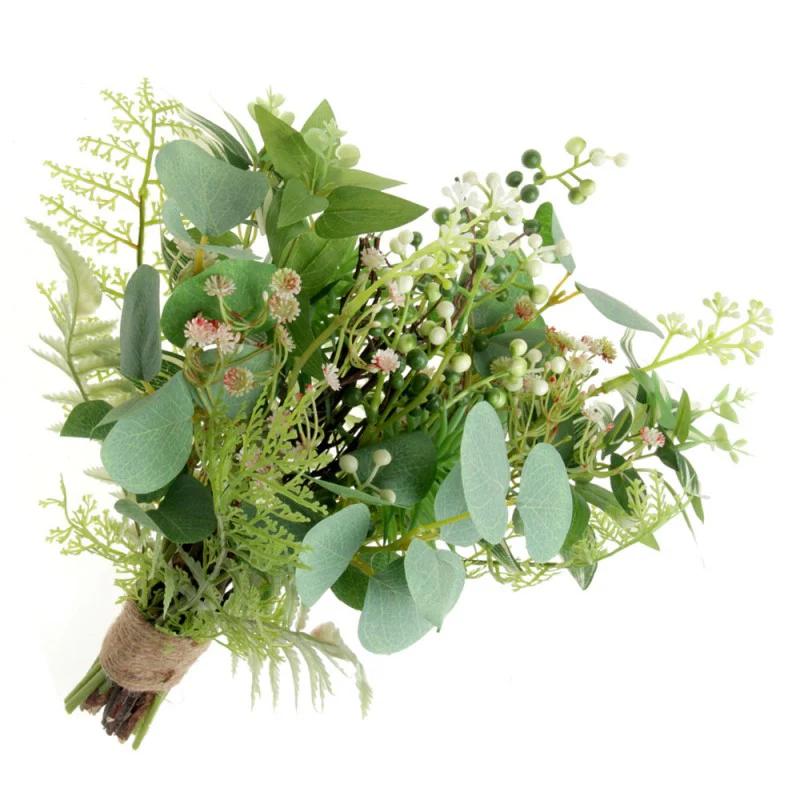 3 Small Mixed Bouquet Eucalyptus Leaves for Wedding Vase Bouquet Floral Arrangement (Green)