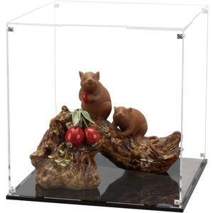 13 Inch Clear Self Assembly Acrylic Display Case, Clear Cube Counter Tops Box Dustproof Protection Showcase, Display Box Storage Holder for Figurine Large Collectibles Basketball Memorabilia
