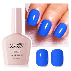 Blue Gel Nail Polish, 1Pcs Electric Blue Gel Polish Soak Off UV LED Gel Polish, Long Lasting, Nail Art Manicure Salon DIY at Home for Autumn and Winter (0.34 Fl Oz-1911)