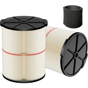 2 Pack Replacement Cartridge Filter Compatible with Craftsman 17816 9-17816 Wet Dry Vac fit 5/6/8/12/16/32 Gallon & Larger Vacuum Cleaner