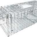 Large Collapsible Humane Live Animal Cage Trap No-Kill Trapping Kit for Humane Catch Release Rabbits, Stray Cat, Squirrel, Raccoon, All Fit Sized Animals, Heavy Duty, 2-Door 31"x11.5"x12.5"