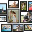 upsimples 10 Pack Picture Frames Collage Wall Decor for Mounting or Tabletop Display, Photo Gallery Frame Set for Family, Multi Sizes Including 8x10, 5x7, 4x6, Black