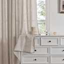 YoungsTex Extra Long Linen Curtains 95 Inch Length for Living Room, Beige Semi Sheer Drapes with Rod Pocket Back Tab Light Filtering for Dining Bedroom, Natural Beige, 2 Panels, 52 X 95 Inch