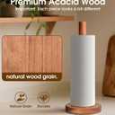 Acacia Wood Paper Towel Holder Stand Wooden Kitchen Paper Towel Holder Countertop, PTHA, Freestanding Roll Holder for Kitchen & Bathroom & Farmhouse, Standard