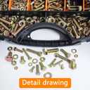 1020PCS Grade 8.8 Metric Bolt Assortment Kit -M4 M5 M6 M8 Heavy Duty Hex Bolts & Nuts with Washers,Yellow Zinc Plated(12-30mm), Automotive/Furniture Hardware,Assorted Metric Fasteners for DIY & Repair