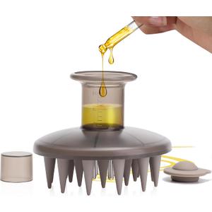 Hair Oil Applicator, Scalp Oil Applicator, Scalp Massager Brush with Silicone Bristles for Scalp Massager Relaxing, Root Comb for Hair Care and Nourishment (Grey)